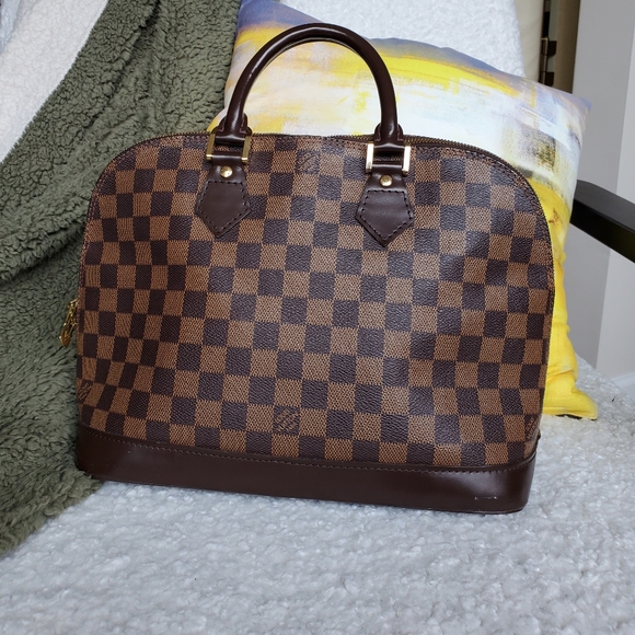 Louis Vuitton Alma PM Top Handle Bag Brown Canvas - Picture 2 of 9